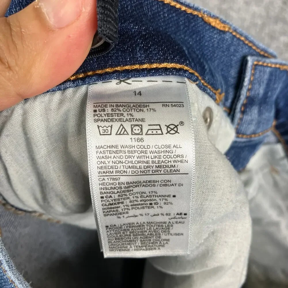 Wonder Nation Jeans Girls‎ Size 14 Blue Skinny Stretch Adjustable Waist Kids
